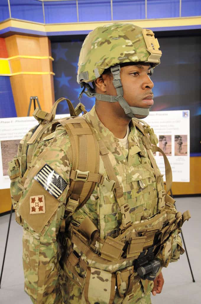 ACH Helmet , as worn by a soldier