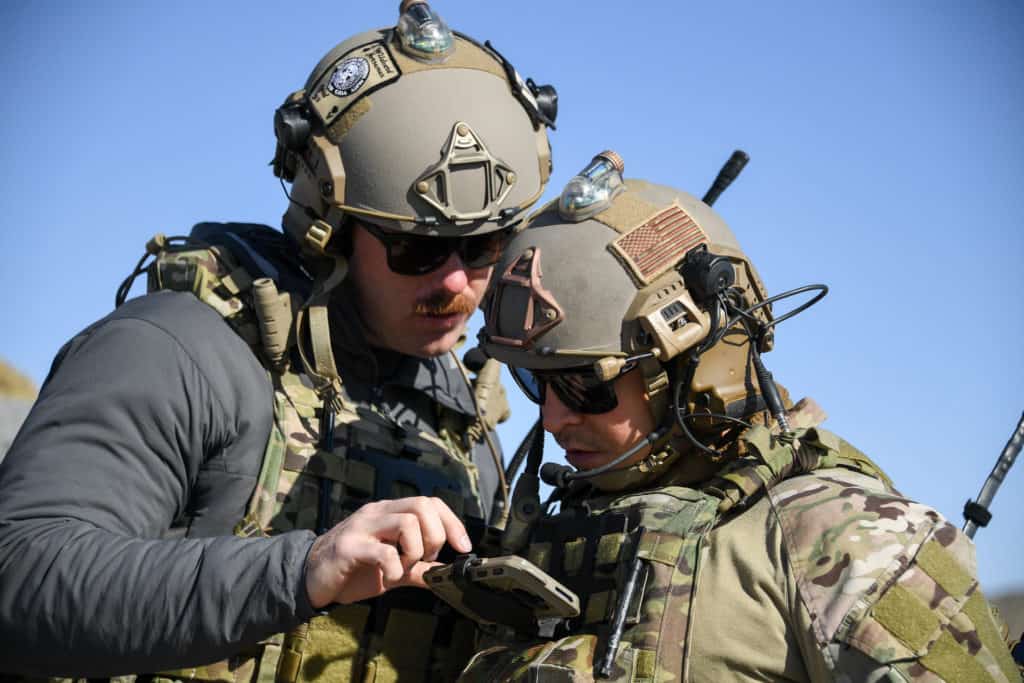 JTACs using ATAK with IR Stobes mounted on their helmets