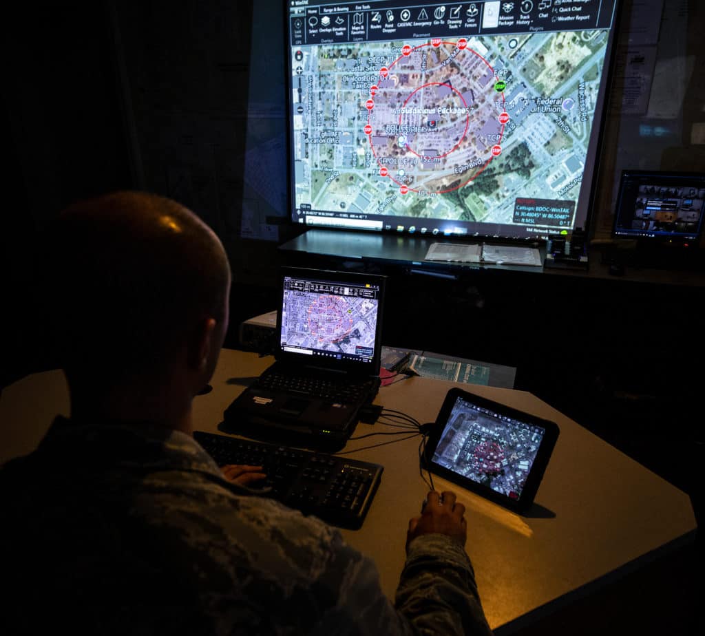 ATAK in use at an security operations center.